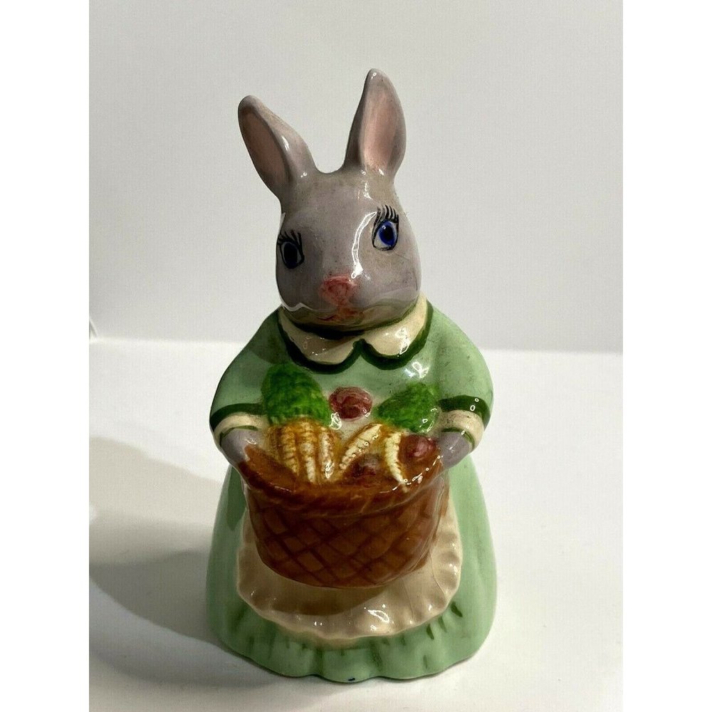 Unbranded Vintage 1984 Handmade Piece Mother Rabbit W/ Basket Easter Figurine
